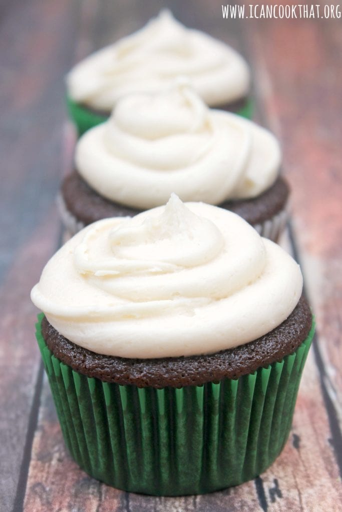 Guinness Cupcakes with Baileys Frosting