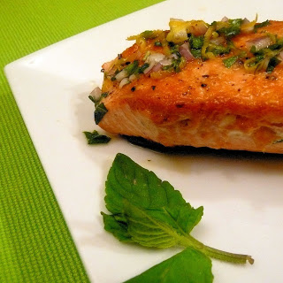 Salmon with Lemon-Mint Dressing