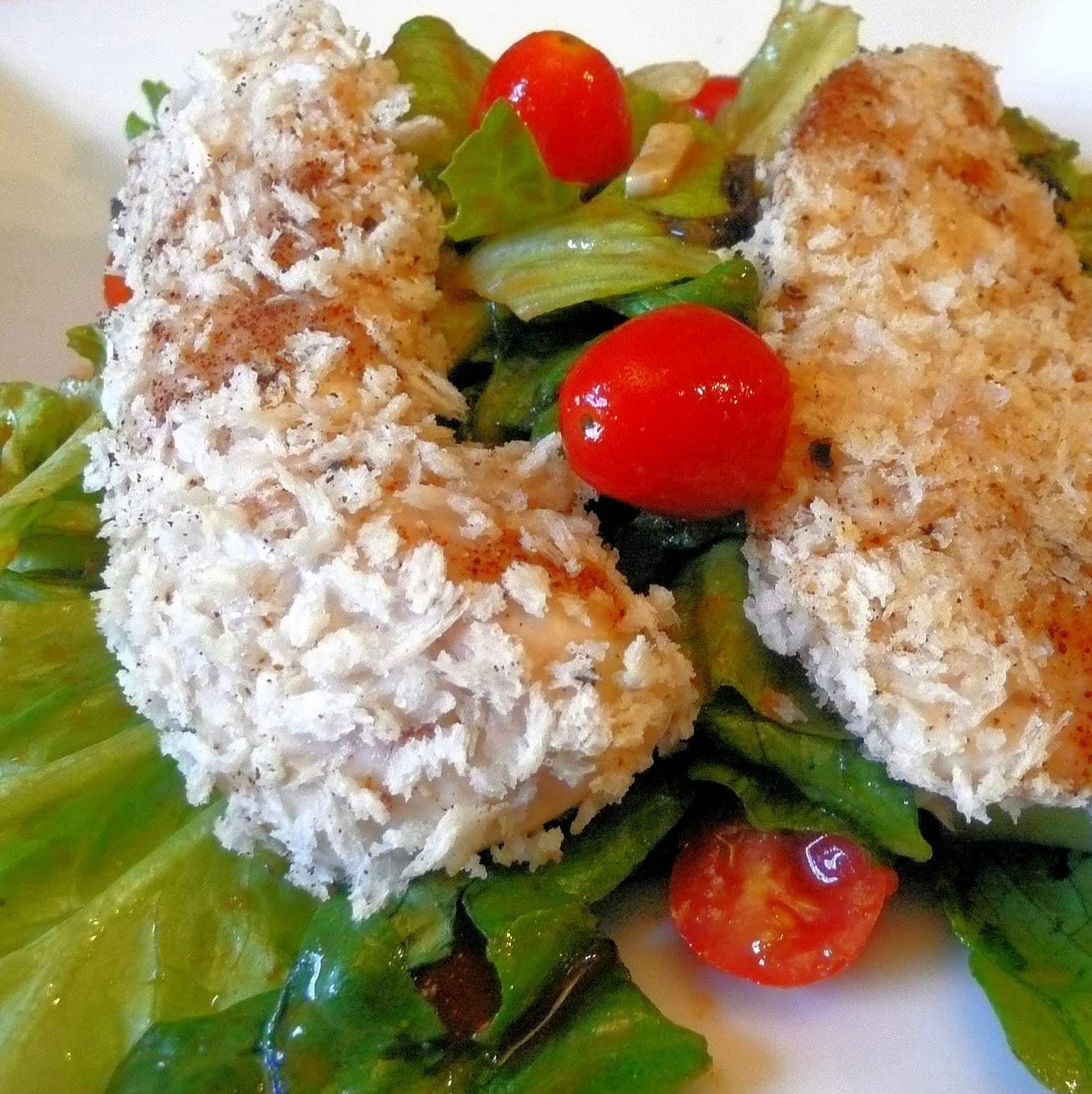 Salad with Hoisin Vinaigrette and Crisp Panko Chicken