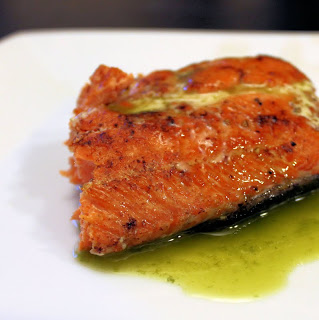 Seared Salmon with Basil Oil