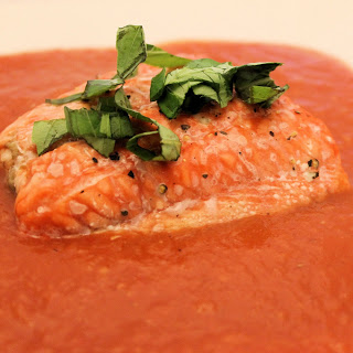 Broiled Salmon with Roasted Tomato Sauce