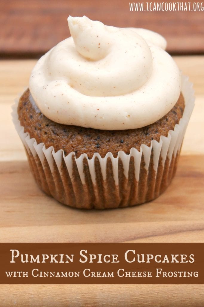 Pumpkin Spice Cupcakes with Cinnamon Cream Cheese Frosting