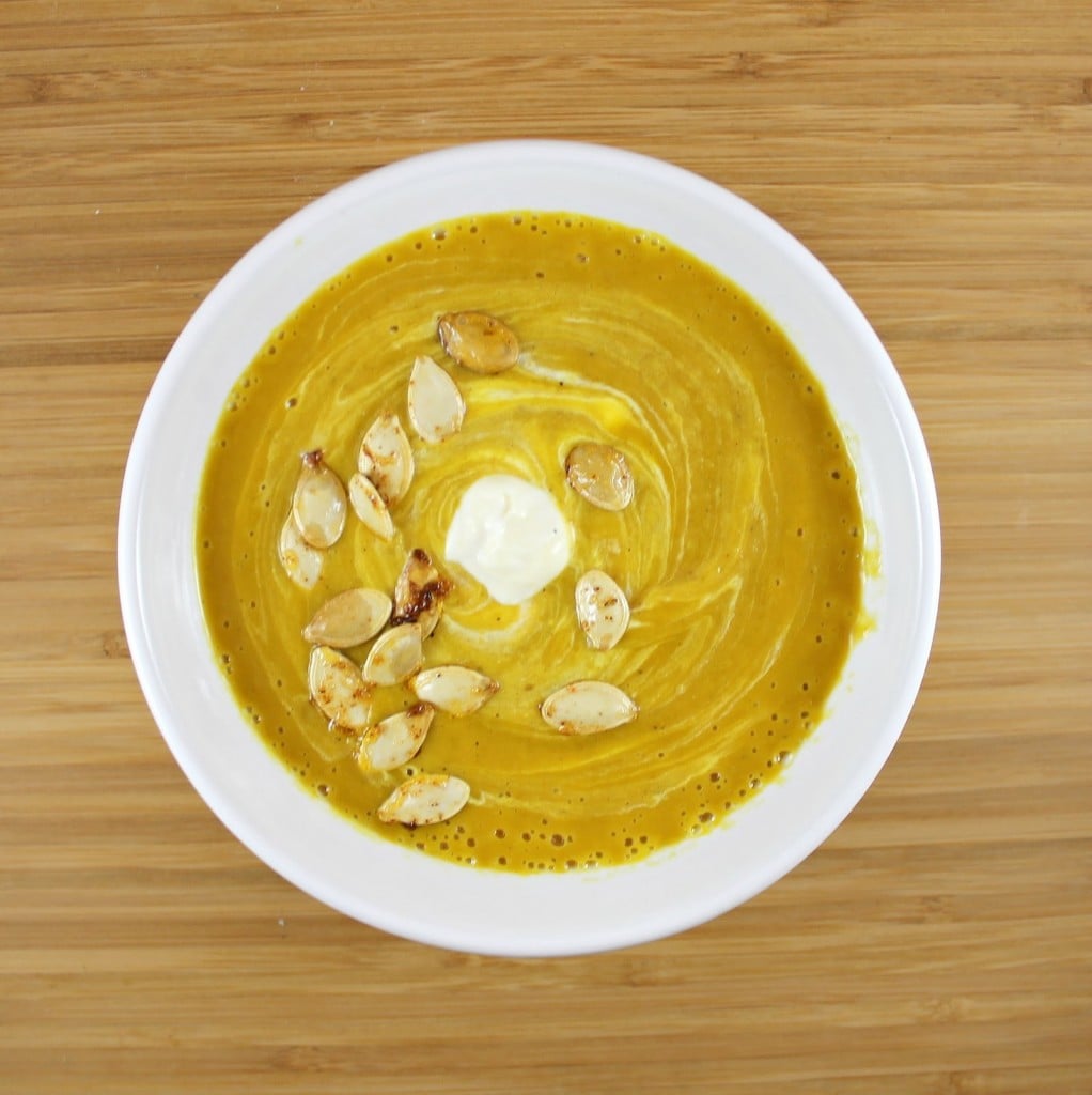 Curried Pumpkin Soup with Spicy Pumpkin Seeds