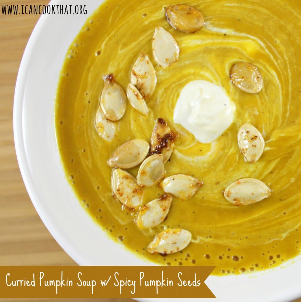 Curried Pumpkin Soup with Spicy Pumpkin Seeds