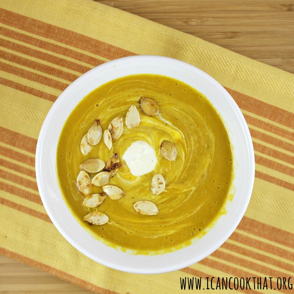 Curried Pumpkin Soup with Spicy Pumpkin Seeds