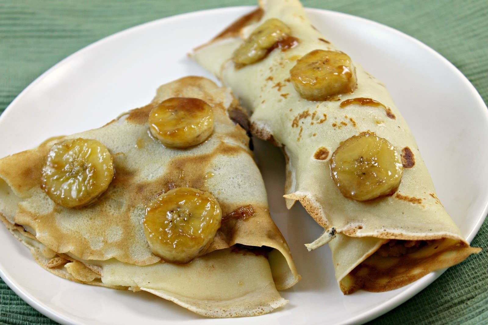 Peanut Butter Cookie Dough-Filled Crepes with Bananas