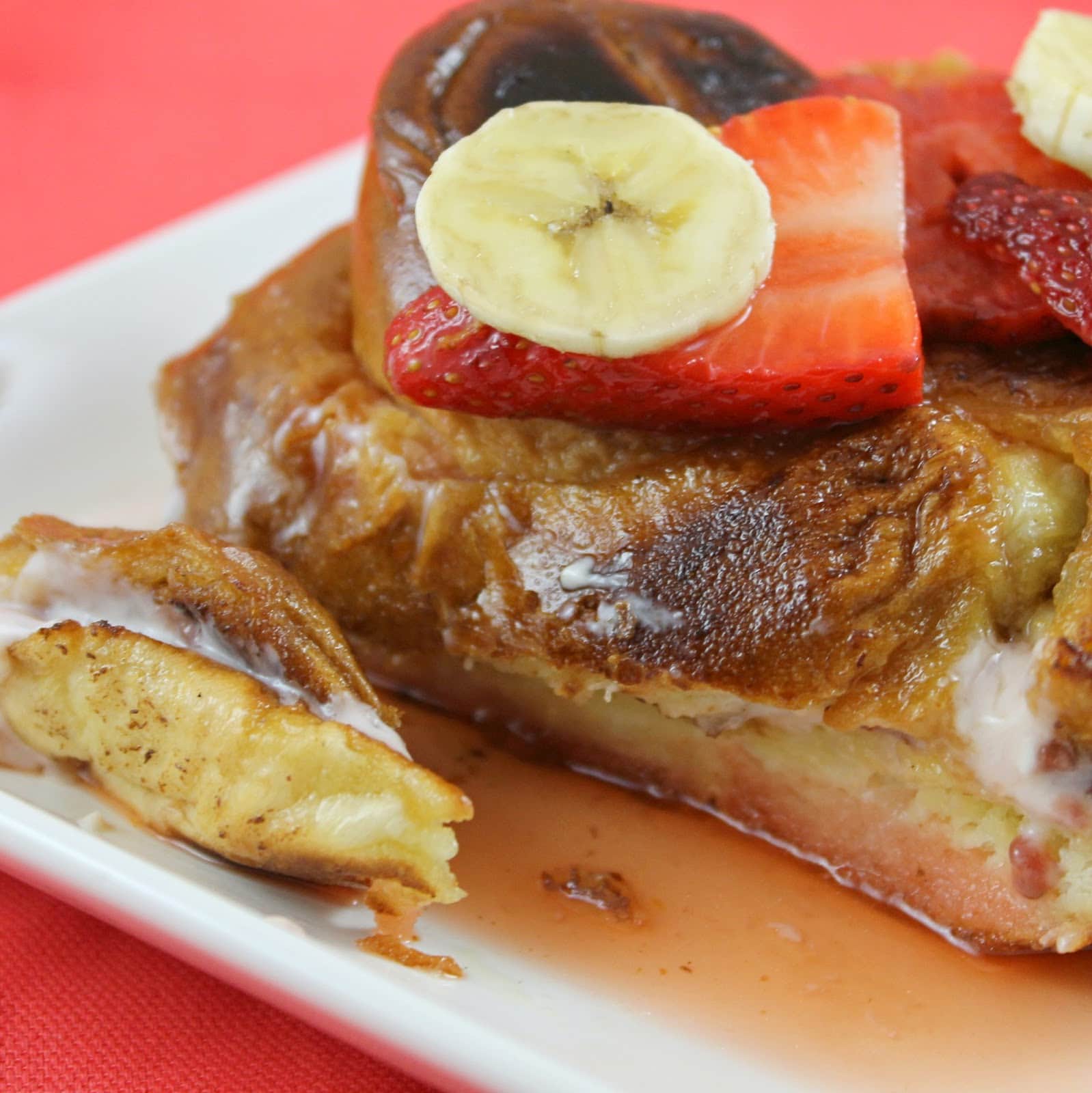 Strawberry Banana Stuffed French Toast