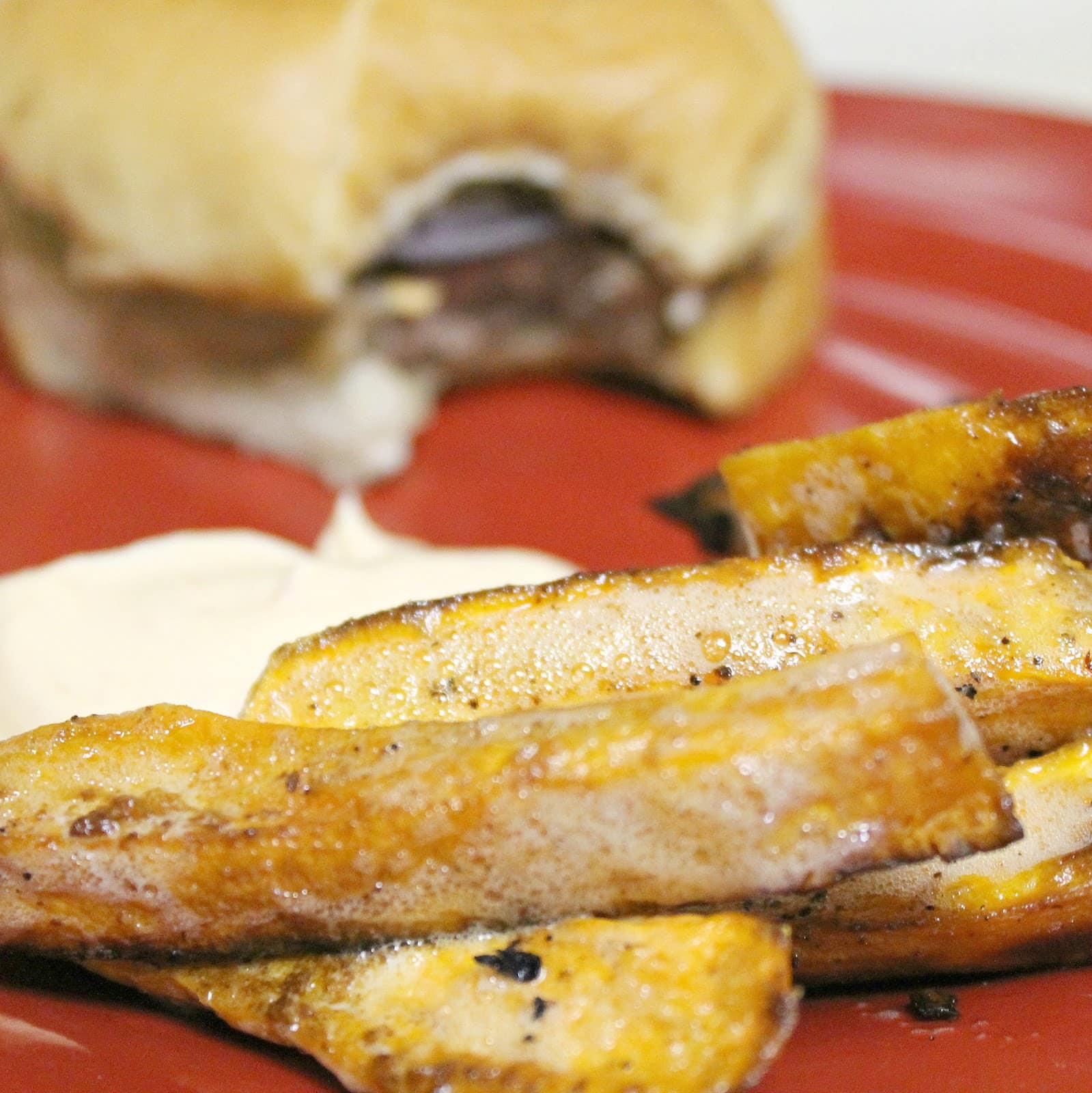 Southwestern Burgers with Chipotle Sweet Potato Fries & Chili Aioli