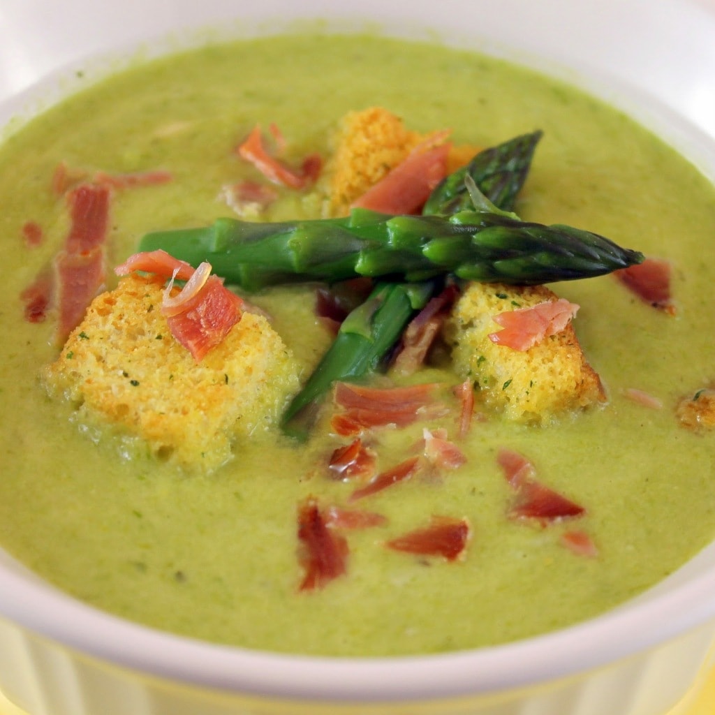 Creamy Asparagus Soup with Prosciutto I Can Cook That