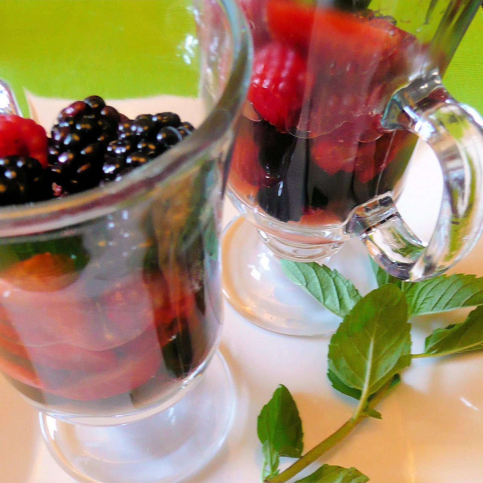 Berries with Lemon Mint Syrup