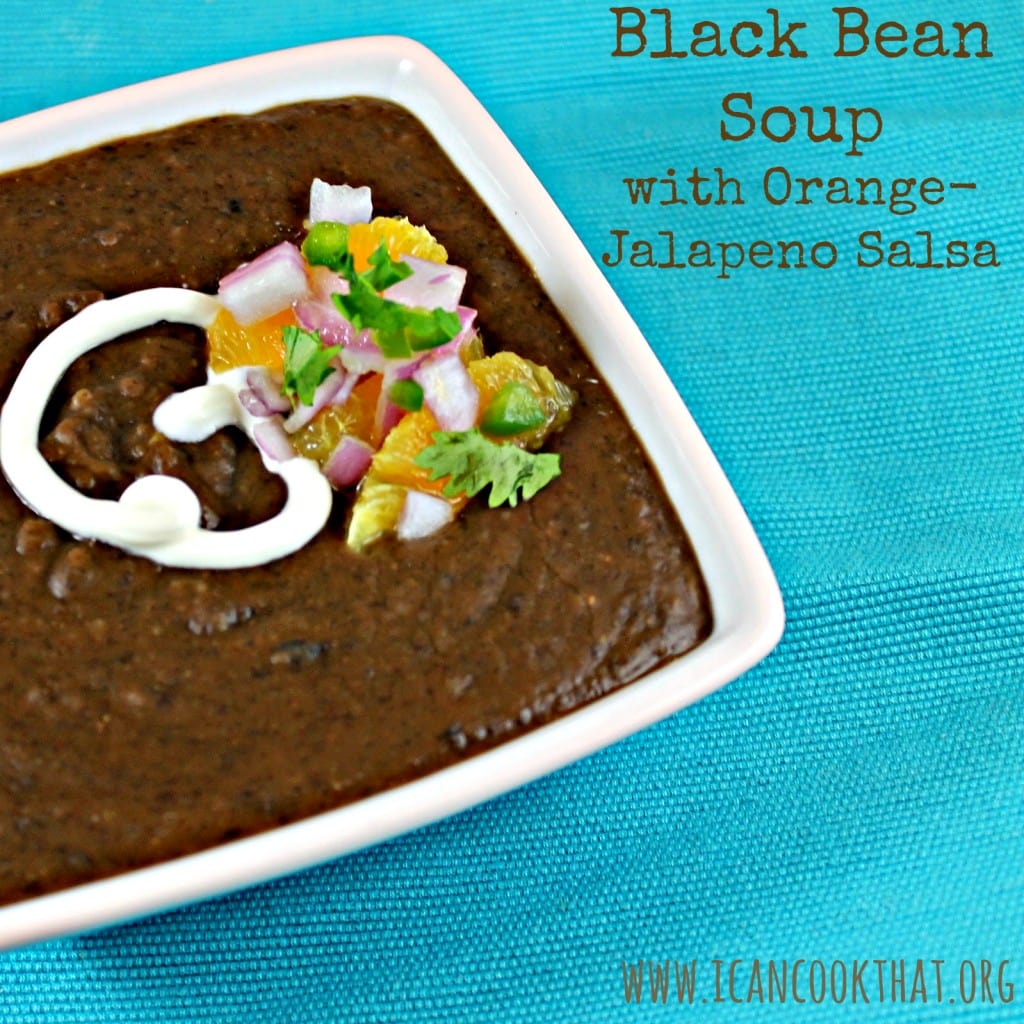 Black Bean Soup with Orange-Jalapeno Salsa