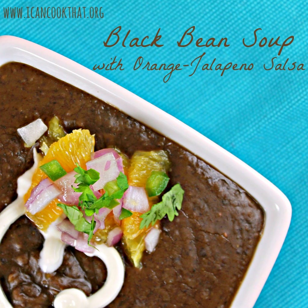 Black Bean Soup with Orange-Jalapeno Salsa