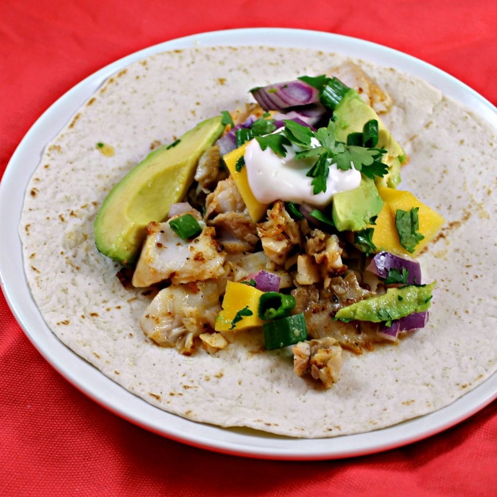 Cumin-Spiced Fish Tacos with Avocado Mango Salsa