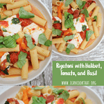 Rigatoni with Halibut Tomato and Basil