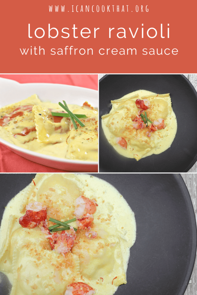 lobster ravioli with saffron cream sauce