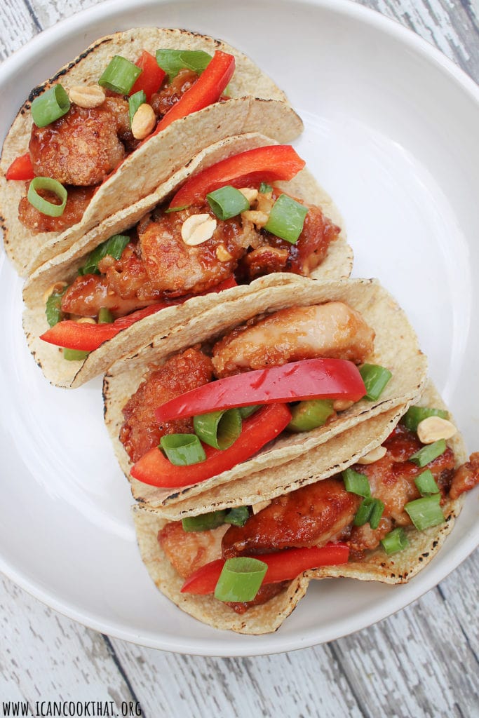 Kung Pao Chicken Tacos