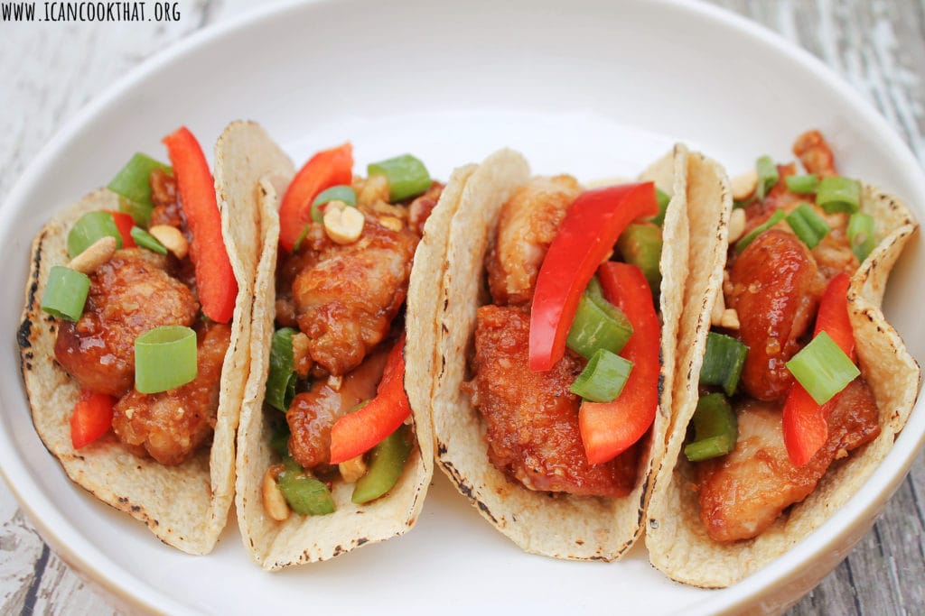 Kung Pao Chicken Tacos