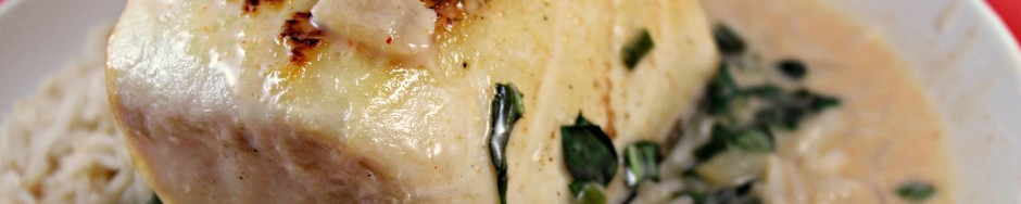 Halibut with Coconut-Red Curry