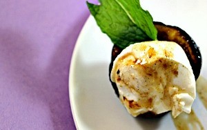 Grilled Mission Figs with Mascarpone and Spiced Honey