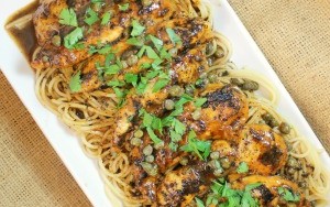 Chicken Piccata with Spaghetti