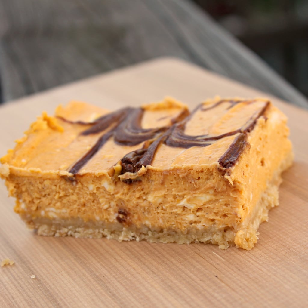 Nutella-Swirled Pumpkin Cheesecake Bars