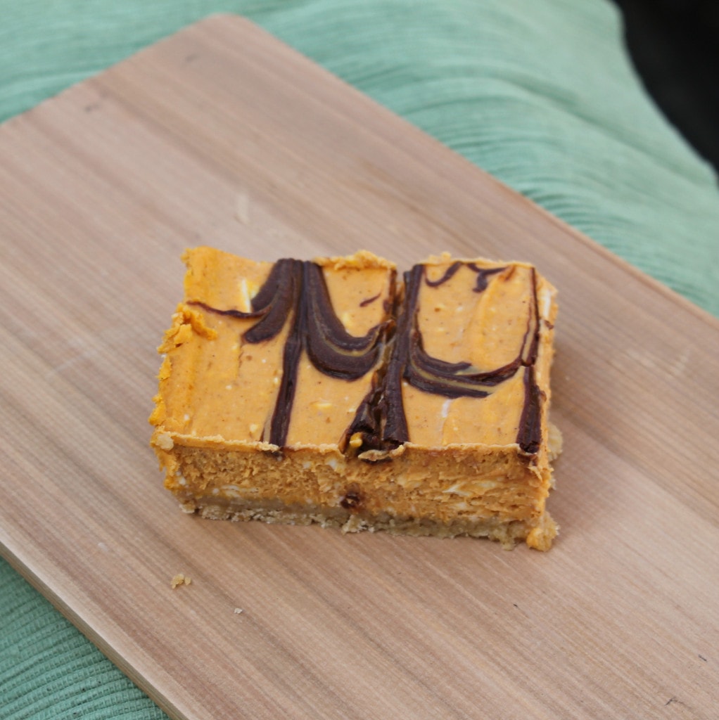 Nutella-Swirled Pumpkin Cheesecake Bars