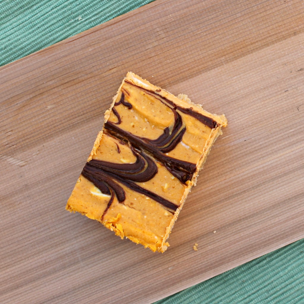 Nutella-Swirled Pumpkin Cheesecake Bars