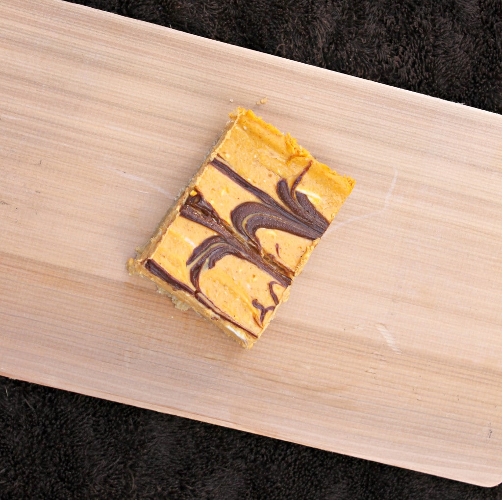 Nutella-Swirled Pumpkin Cheesecake Bars