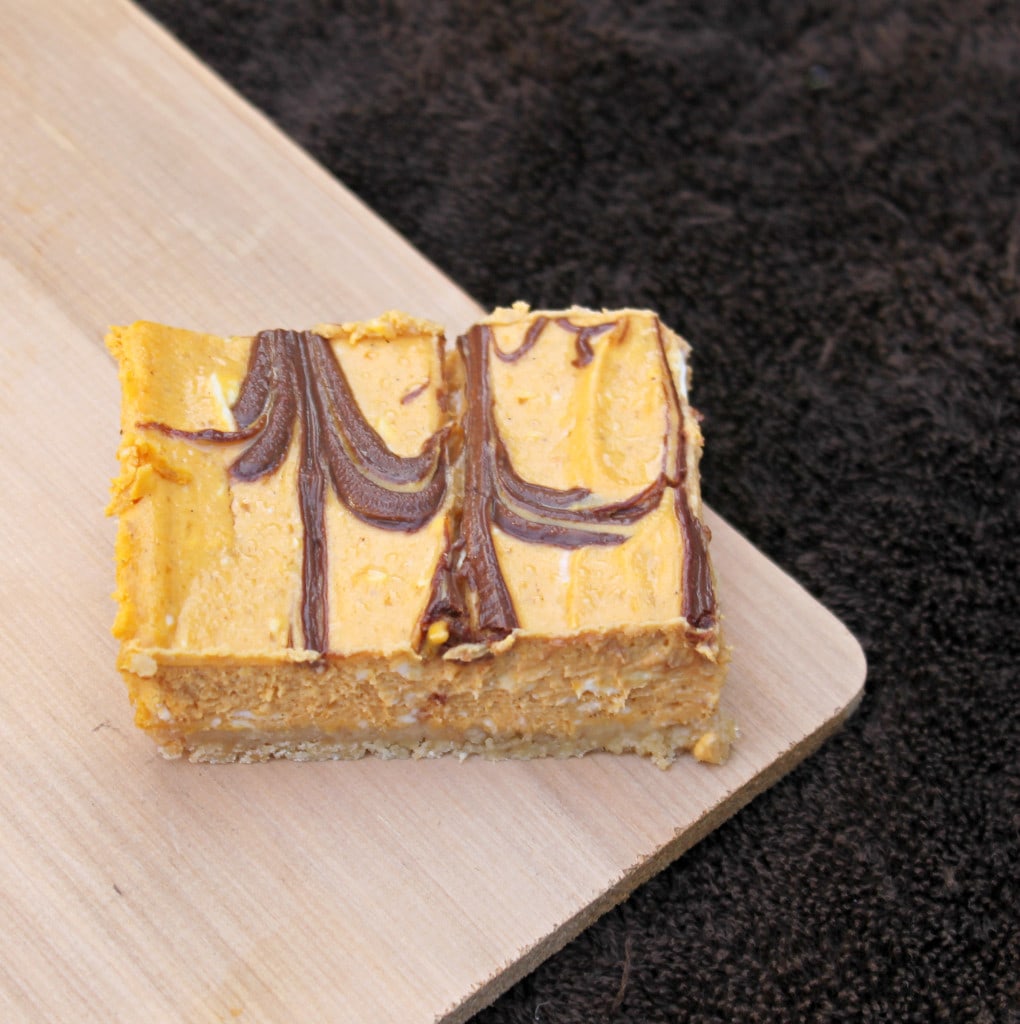 Nutella-Swirled Pumpkin Cheesecake Bars