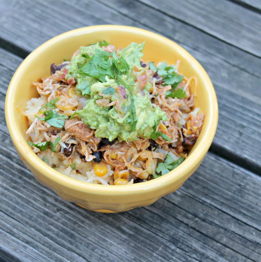 Chicken Taco Bowls with Guacamole