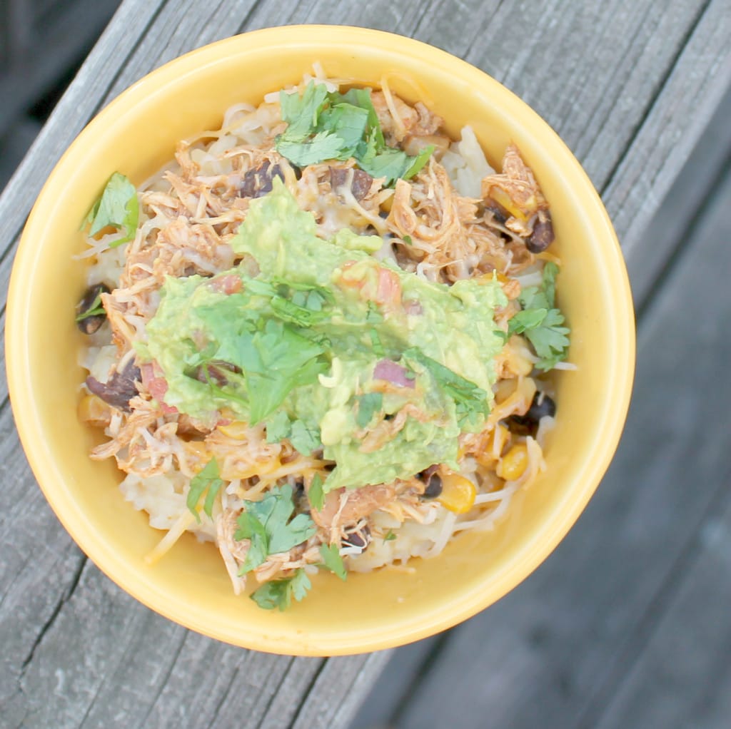 Chicken Taco Bowls with Guacamole