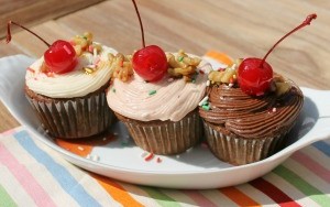 Banana Split Cupcakes