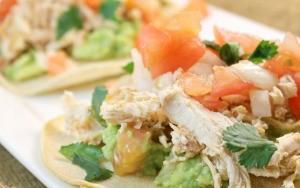 Chicken and Guacamole Tostadas