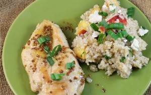 Peach-Glazed Chicken with Peach-Studded Bulgur