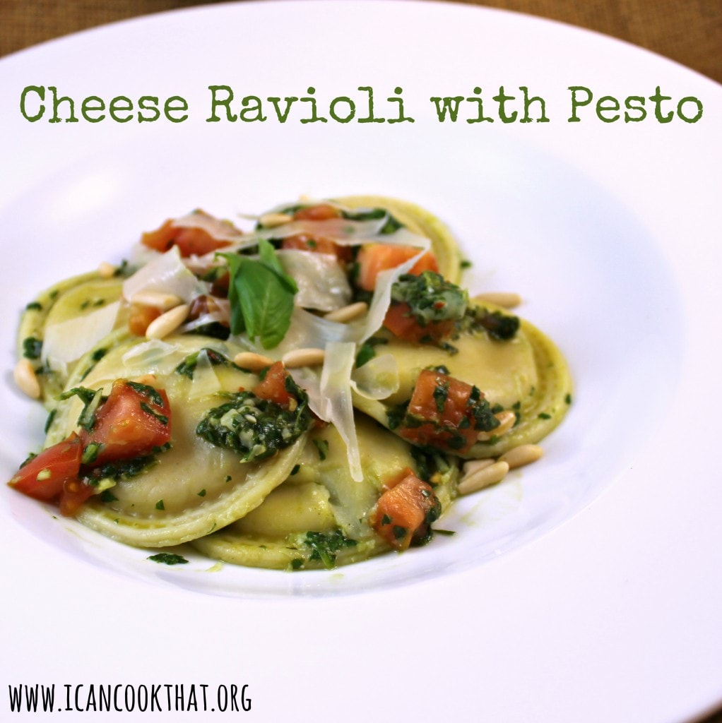 Cheese Ravioli with Pesto