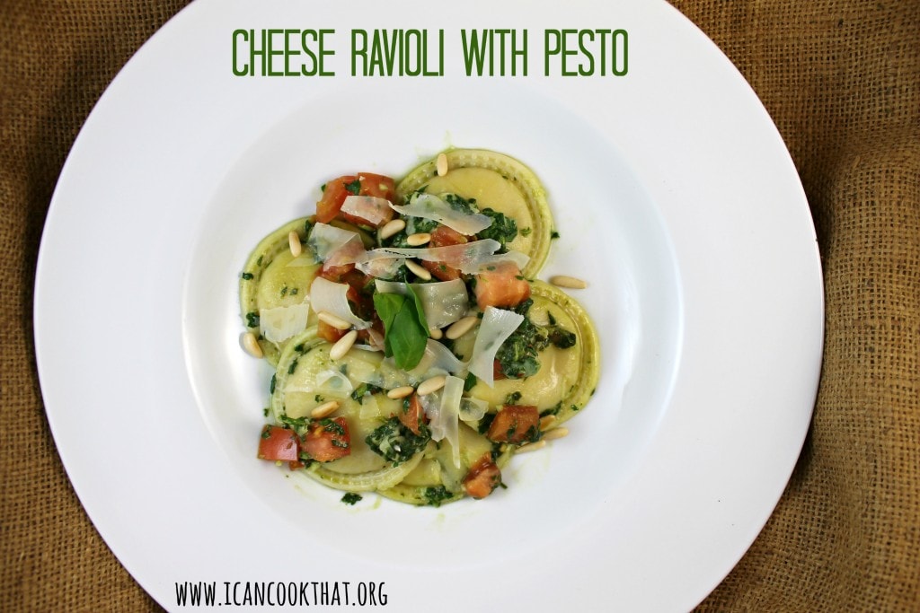 Cheese Ravioli with Pesto