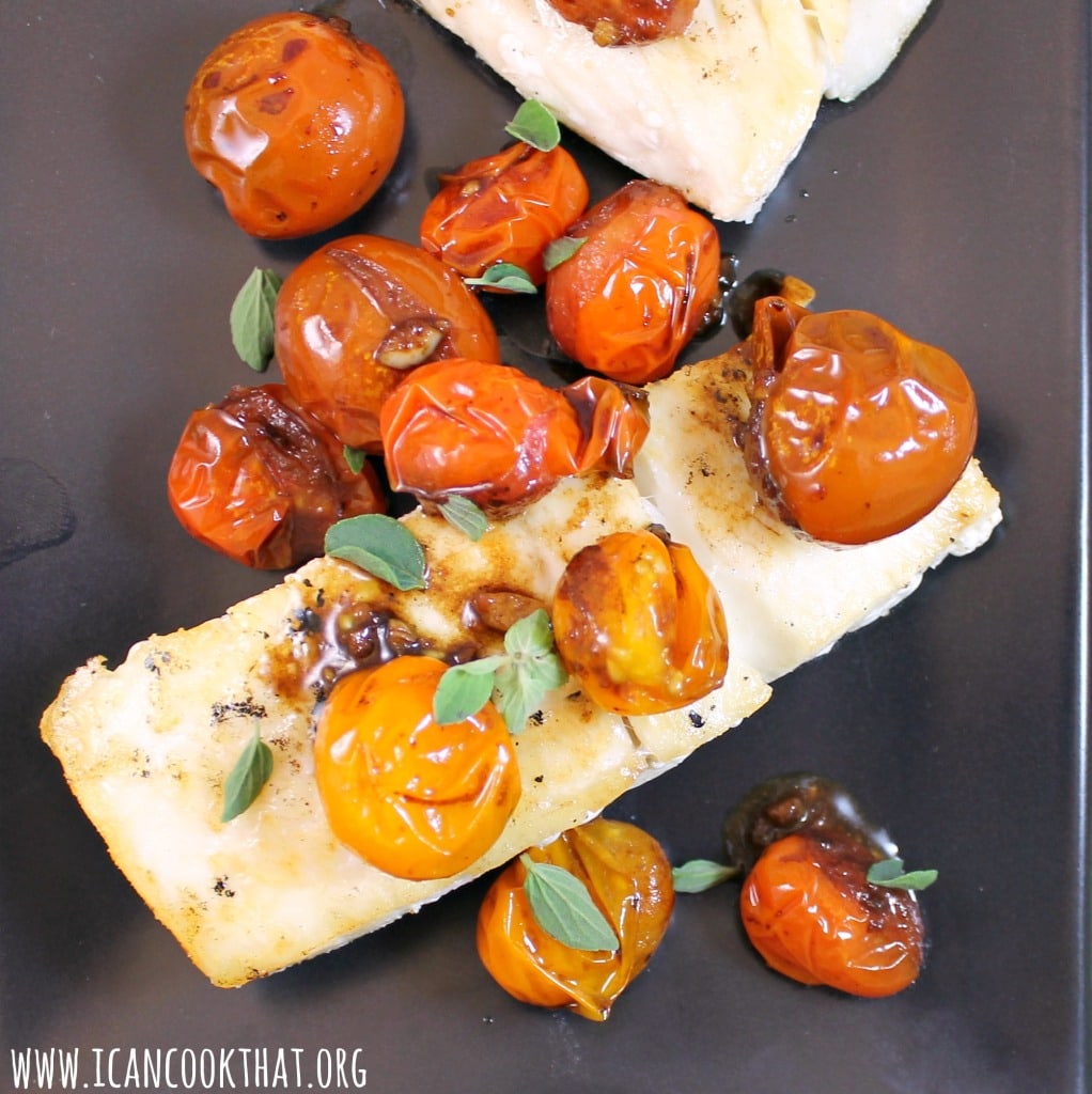 Halibut with Balsamic Cherry Tomatoes