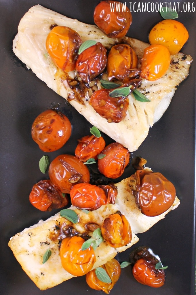 Halibut with Balsamic Cherry Tomatoes