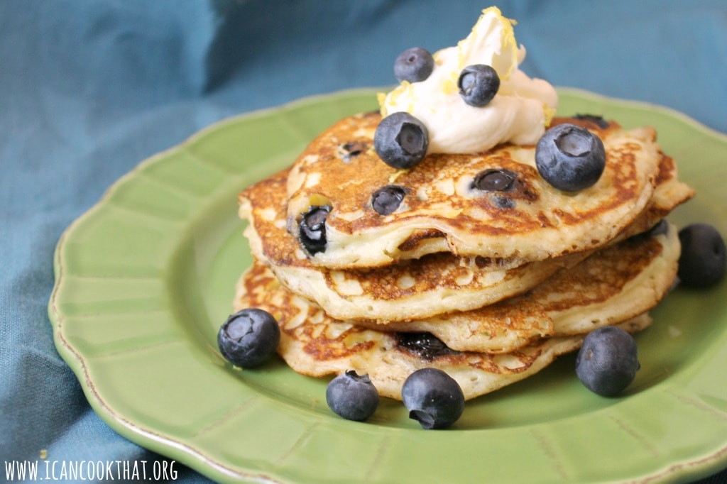 Lemon Ricotta Blueberry Pancakes