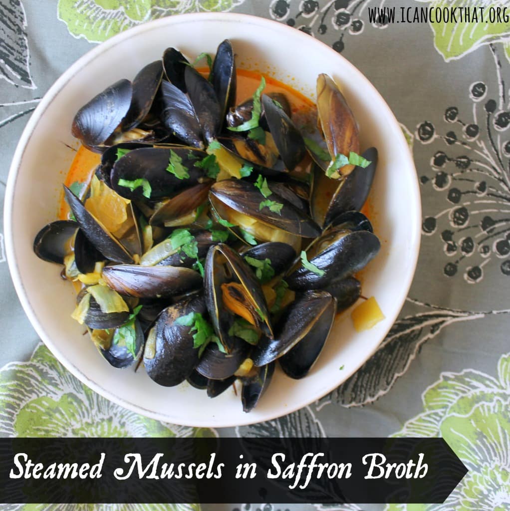 Steamed Mussels in Saffron Broth