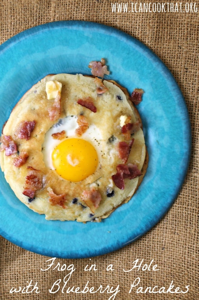 Frog in a Hole with Blueberry Pancakes