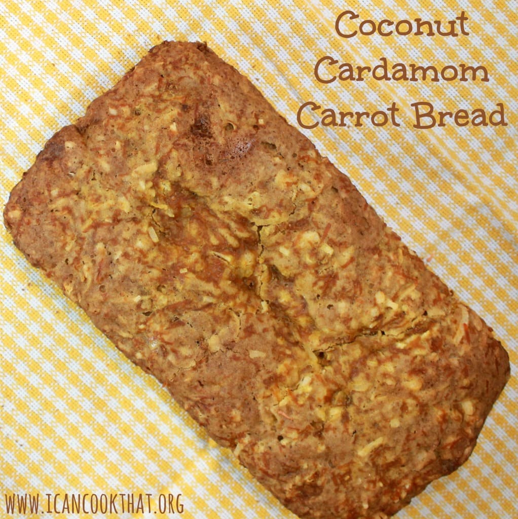 Gluten Free Coconut Cardamom Carrot Bread