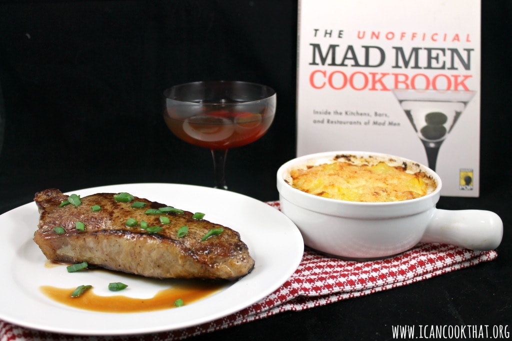 Steak in the Pan with Butter, Potatoes au Gratin & a Perfect Manhattan #PartyLikeAMadMan