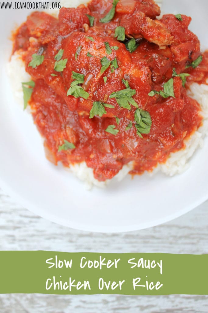 Slow Cooker Saucy Chicken Over Rice