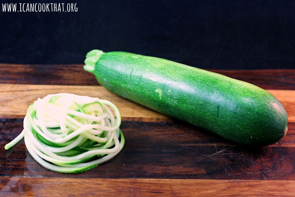 Zucchini Noodles using OXO Hand-Held Spiralizer