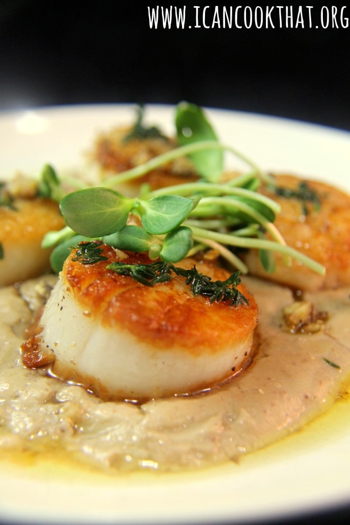 Seared Scallops with Chestnut Puree