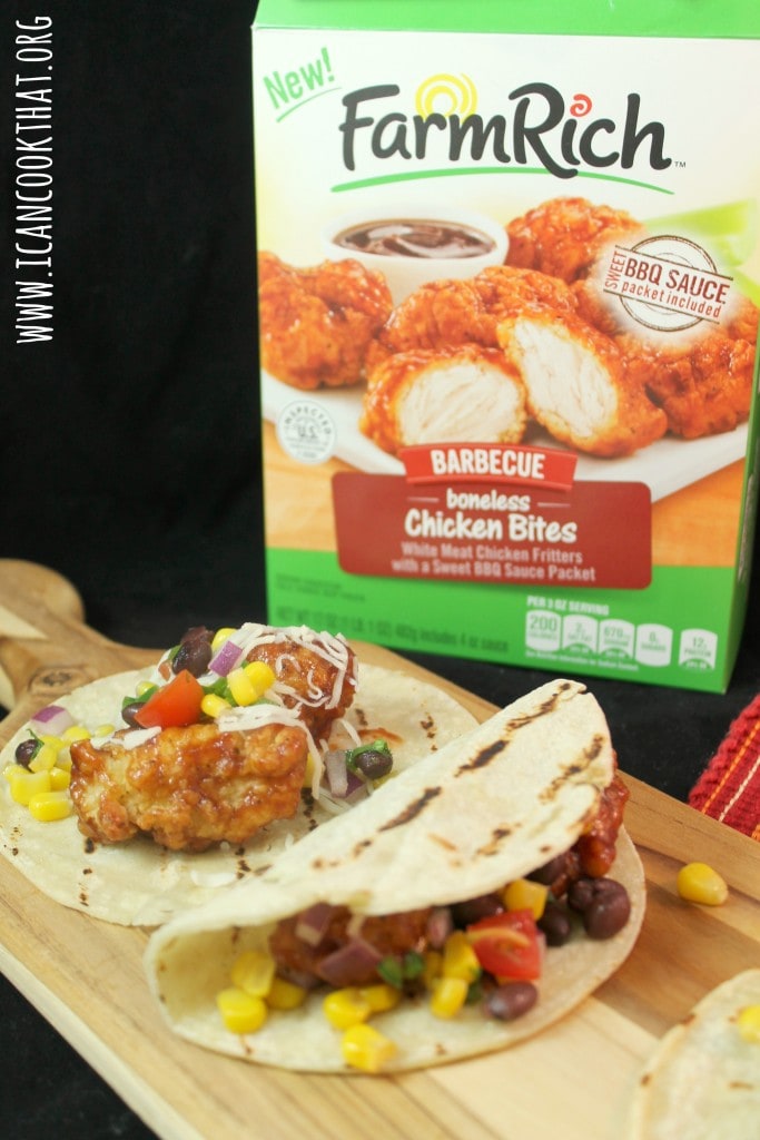 BBQ Chicken Tacos with Corn Salsa #GameDaySnackHacks