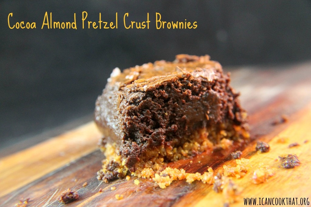 Cocoa Almond Pretzel Crust Brownies