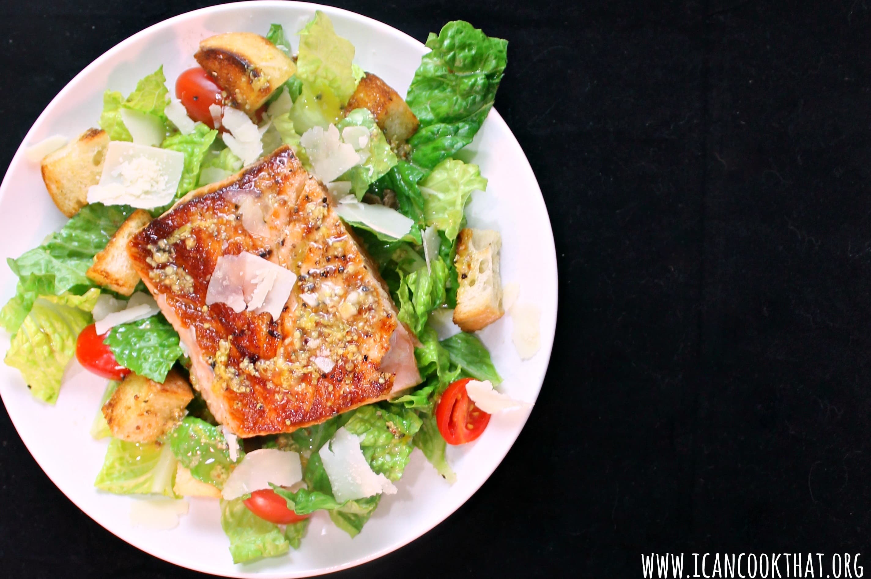 Lemon Salmon Caesar Salad