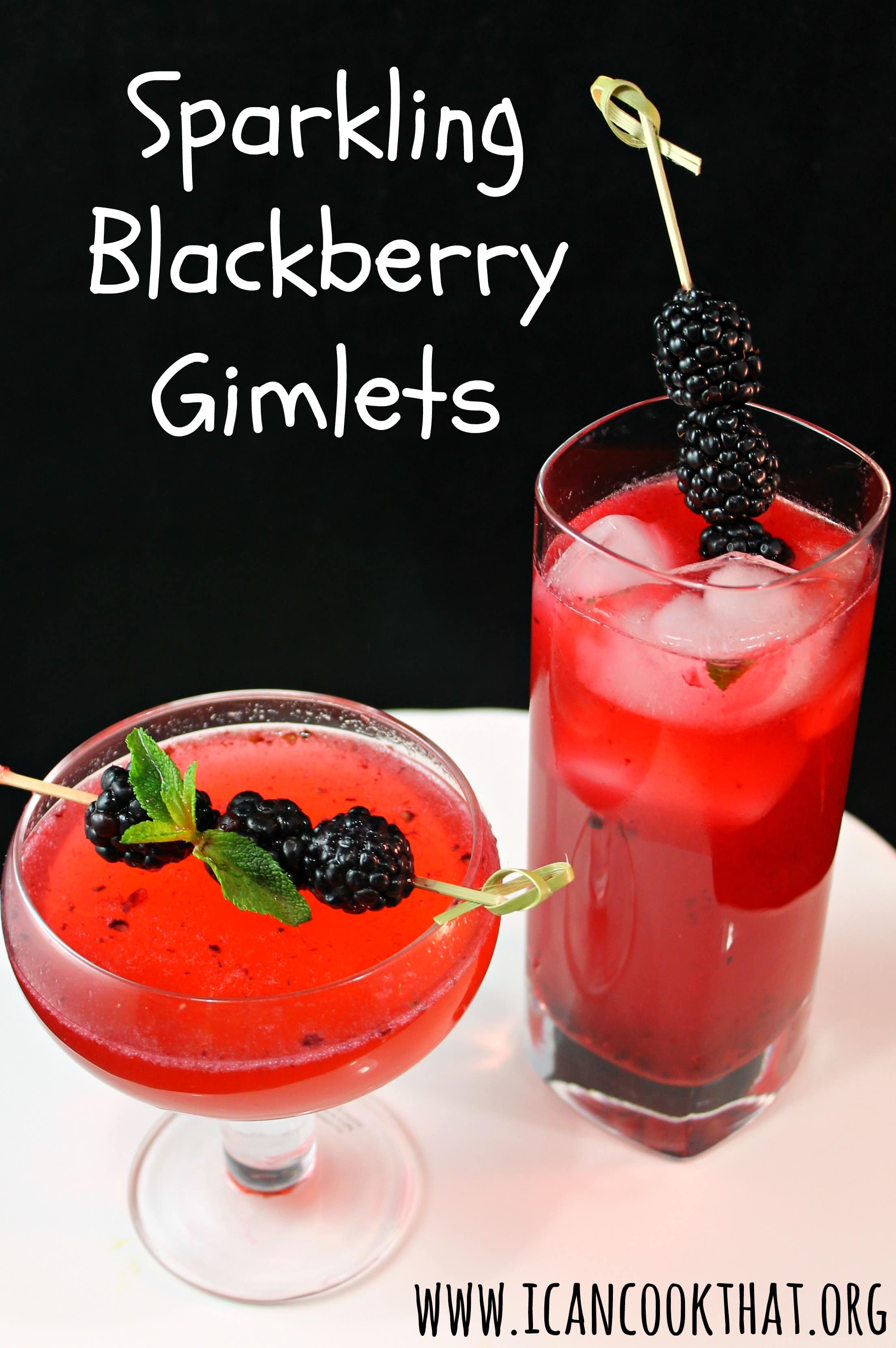 Sparkling Blackberry Gimlets